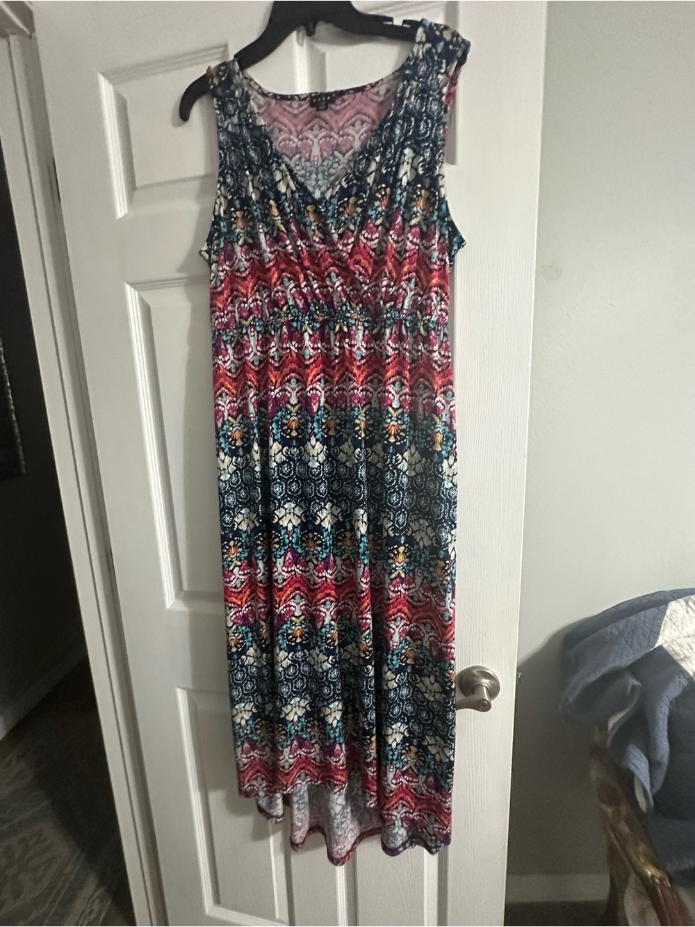 Tribal Multicolor Sleeveless V-Neck Maxi Dress